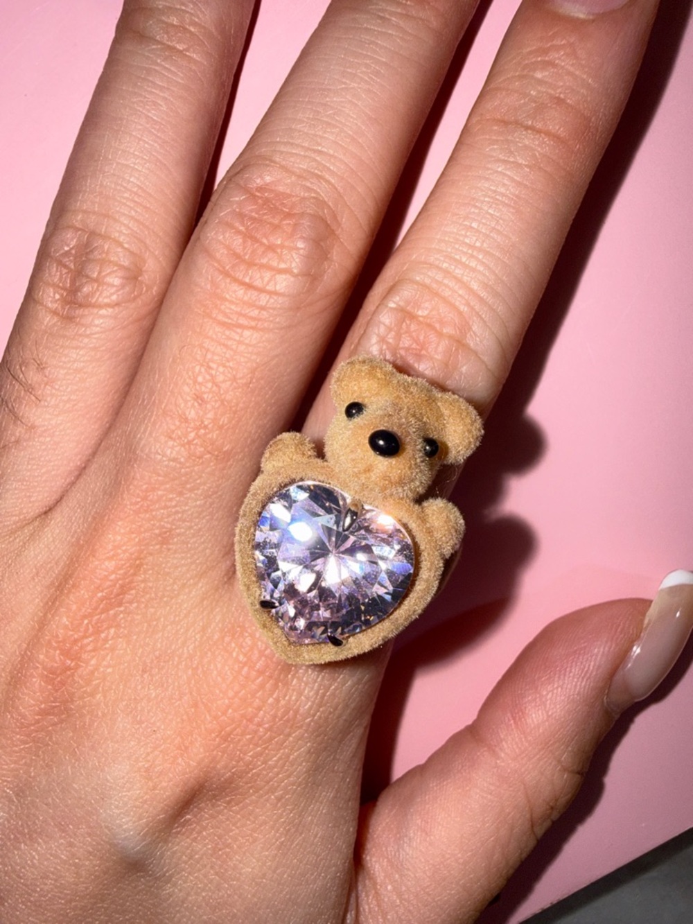 YVMIN Paradise / Flocked Bear Heart Ring